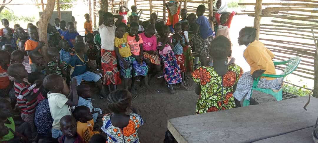 Primary school students in Omiling